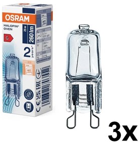 Комплект от 3 бр. крушки за фурна HALOPIN G9/25W/230V 2700K - Osram