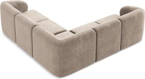 Светлокафяв шенилов ъглов диван Lani – Makamii