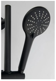 Матово-черен месингов душ комплект с ръчен душ и подвижен държач 70 cm – Sapho
