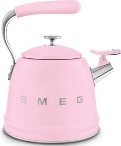 Свирещ чайник Smeg WKF01PK, 2.3 л, Индукция, Ненагряваща се дръжка, Стомана, Розов