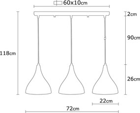 Черно висящо осветително тяло с метален абажур Sağlam – Opviq lights
