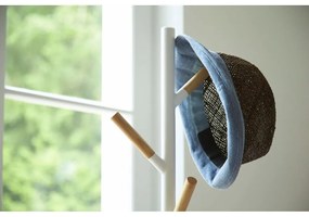 Бяла подова закачалка с детайли от букова дървесина Закачалка за стълб Plain - YAMAZAKI