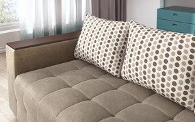 Разтегателно канапе с подлакътник етажерка Мелвин