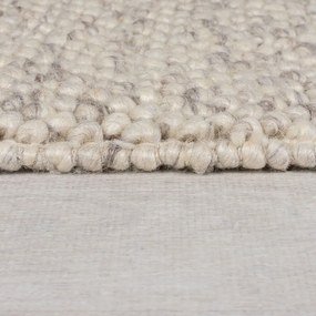 Кремава ръчно изработена пътека със смес от вълна 60x230 cm Minerals Border – Flair Rugs