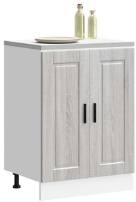 853923 vidaXL Кухненски шкаф Porto, сив сонома, инженерно дърво