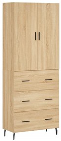 3195862 vidaXL Висок шкаф, дъб сонома, 69,5x34x180 см, инженерно дърво