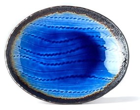 Синя керамична овална чиния , 24 x 20 cm Cobalt - MIJ