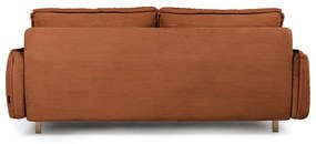 Оранжев велурен разтегателен диван 218 cm Tori - Bonami Selection
