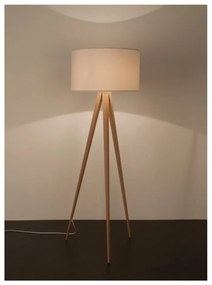 Бяла подова лампа Триножник Дърво, ø 50 cm - Zuiver