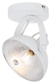 Индустриален плафон бял със сребро 15 см регулируем - Magnax