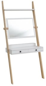 Бяла тоалетка с чекмедже и огледало Leno - Ragaba