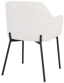 Бял тапициран трапезен стол с подлакътници Melilla – House Nordic