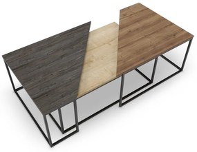 Масички за кафе в комплект от 3 броя с плот от орехово дърво в естествен цвят 70x110 cm Titan - Marckeric