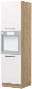 Висок подов шкаф за фурна Modena K21-60-2KR-Oak - White glossy