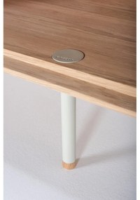 Бял/естествен нисък скрин от масивен дъб 118x100 cm Fina – Gazzda