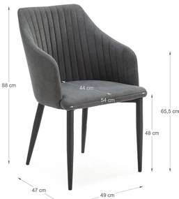 Тъмносиви тапицирани трапезни столове в комплект 2 бр. Nadi – Marckeric