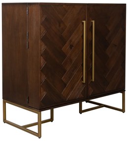 Шкаф за вино от екзотично дърво за 24 бутилки, 100x100 cm Class - Dutchbone