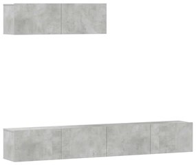 3114481 vidaXL Комплект ТВ шкафове от 3 части, бетонно сив, инженерно дърво