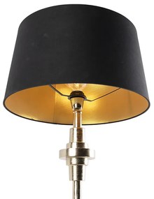 Арт Деко настолна лампа злато и черен памучен абажур 45 см - Diverso