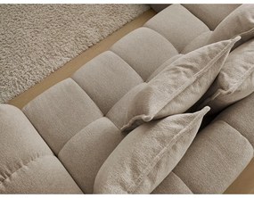 Кафяво-сив шенилов сгъваем/с място за съхранение ъглов диван (ляв ъгъл/L форма) Everest – Bobochic Paris