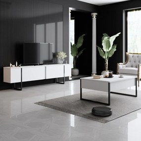 Кафе маса Luxe, цвят Бял Черен