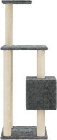Котешко дърво със сизалени стълбове, тъмносиво, 104 см