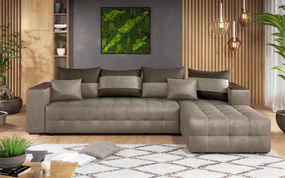 Разтегателен ъглов диван с подлакътник етажерка Мелвин