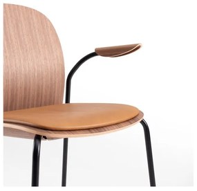 Кафяви/в цвят кафяв коняк трапезни столове в комплект с подлакътници/за подреждане 2 бр. от декор от орех Book – Gazzda