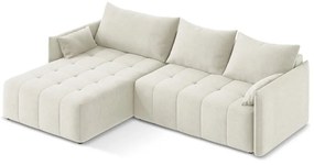 Бежов разтегателен ъглов диван с място за съхранение (ляв ъгъл) Moku – Makamii