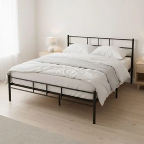 Черно метално легло със стабилна рамка