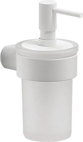 Gedy - Стенен дозатор за течен сапун PIRENEI 110 ml опалово стъкло/матово бяло