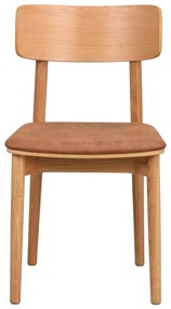 Кафяв коняк/естествени трапезни столове в комплект от 2 бр. от имитация на кожа Wolcott – Rowico