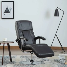 248587 vidaXL ТВ фотьойл, черен, изкуствена кожа