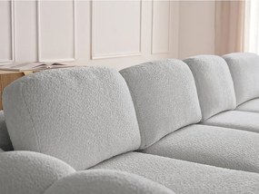 Светлосив сгъваем/с място за съхранение ъглов диван от прежда с примки от букле (ляв ъгъл) Montaigne – Bobochic Paris