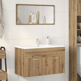 856212 vidaXL Шкаф за мивка за баня, дъб артизан 80x38,5x46см инженерно дърво