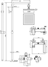 Душ колона LaTorre Profili Plus с постоянна височина