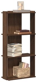 860271 vidaXL Библиотека 3 рафта кафяв дъб 60x30x120 см инженерно дърво