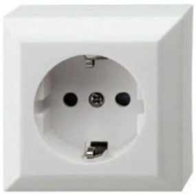 GAO Контакт шуко ЕДИНИЧЕН 16A бял открит монтаж IP20  - 0310H