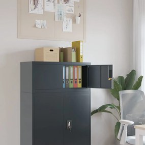 339719 vidaXL Шкаф за папки антрацит 90x40x40 см стомана