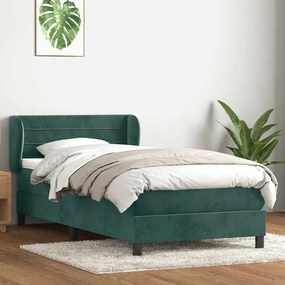 3317592 vidaXL Box Spring легло с матрак Тъмнозелено 80x210 cm Кадифе