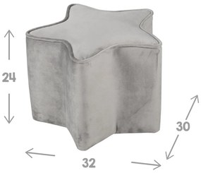 Светлосиво кадифено бебешко пуфче Lil Sofa - Roba