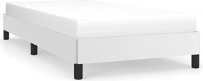 346875 vidaXL Боксспринг рамка за легло бяла 90x190 см изкуствена кожа