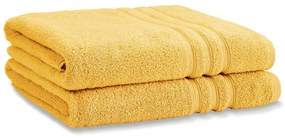 Жълти памучни хавлиени кърпи в комплект от 2 бр. от тери 90x140 cm Zero Twist – Catherine Lansfield