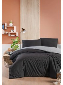 Черно и сиво памучно спално бельо за единично легло/разширено спално бельо с чаршаф 160x220 cm - Mila Home