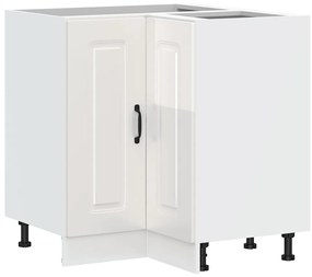 853509 vidaXL Кухненски ъглов шкаф, "Kalmar", бял гланц, инженерно дърво