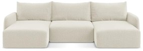 Кремав разтегателен ъглов диван с място за съхранение Kalena – Makamii