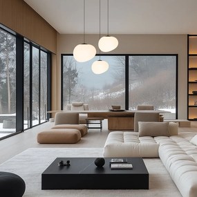 Черно-бяло висящо осветително тяло ø 25 cm Stones – Candellux Lighting