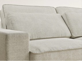 Сиво-бежов шенилов ъглов диван (десен ъгъл/L форма) Kirou – Maison de Rêve