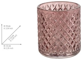 Тъмнорозова стъклена чаша за четки за зъби Atessa – Wenko