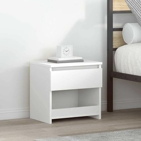803444 vidaXL Нощни шкафчета, 2 бр, бели, 40x30x39 см, инженерно дърво